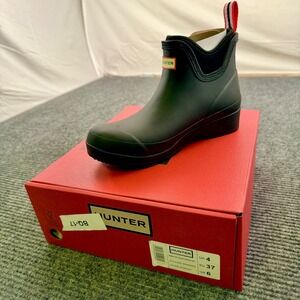 Hunter Play Chelsea Low Rain Boot Women's Size 6 Waterproof Black New In Box